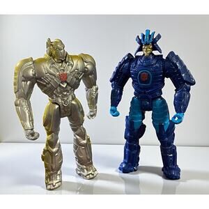 2 Transformer Figures 12"high 6" W Hasbro Blue Gray Toys Figurines 2013